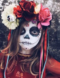 Makijaz na halloween dla dzieci sugar skull