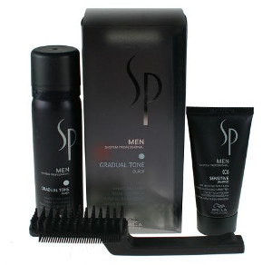  Wella SP Men Gradual Tone Black | Zestaw maskujący siwiznę włosów dla mężczyzn (kolor czarny): pianka pigmentująca 60ml + szampon 30ml + szczotka 