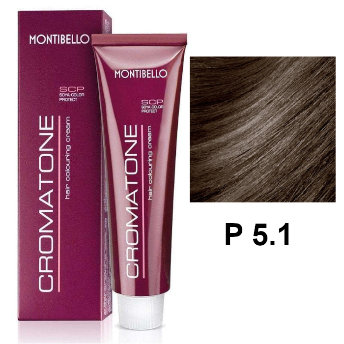 Cromatone P | Trwała farba do włosów - kolor P 5.1 popielaty jasny brąz 60ml
