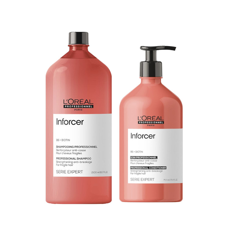 Inforcer | Zestaw do włosów łamliwych: szampon 1500ml + odżywka 750ml 