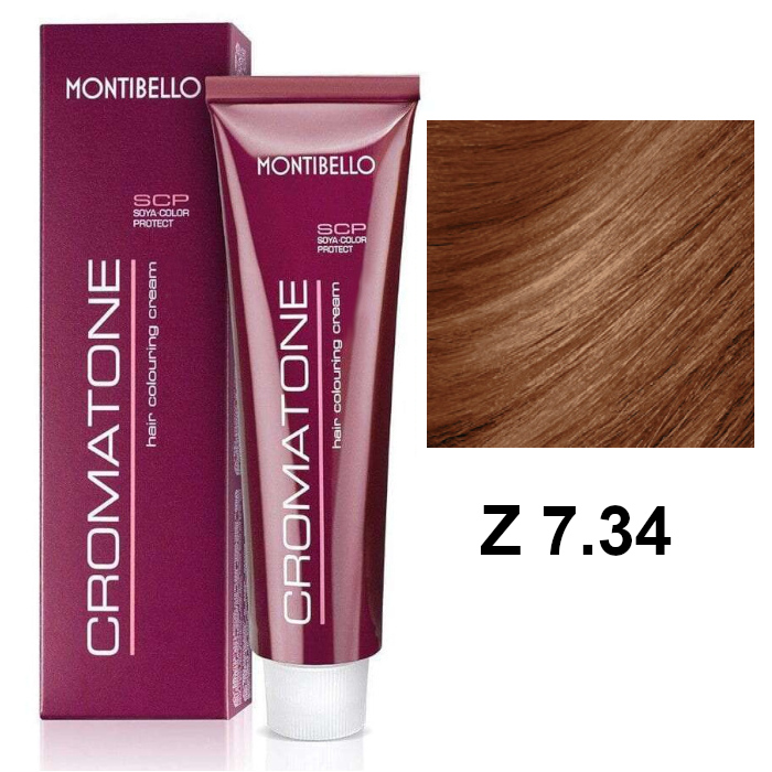 Cromatone Z | Trwała farba do włosów - kolor Z 7.34 miedziany złoty blond 60ml