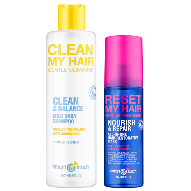 Smart Touch | Zestaw do odbudowy i odżywienia włosów: szampon oczyszczający 300ml + kuracja odżywiająca 150ml