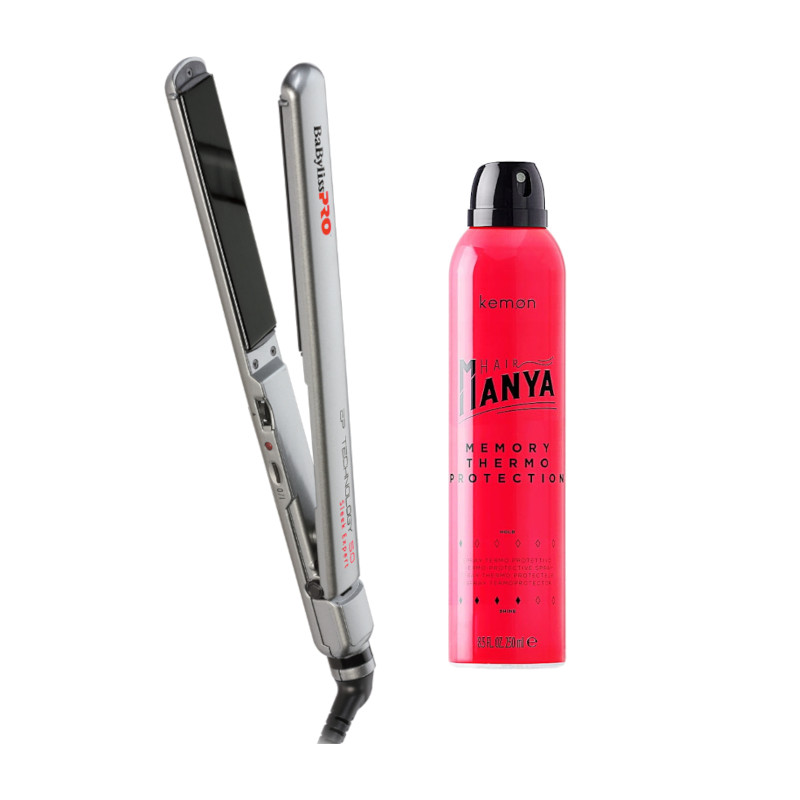 Sleek Expert and Hair Manya Memory Thermo Protection | Zestaw do włosów: prostownica do włosów 24mm + termoochronny spray do włosów 250ml