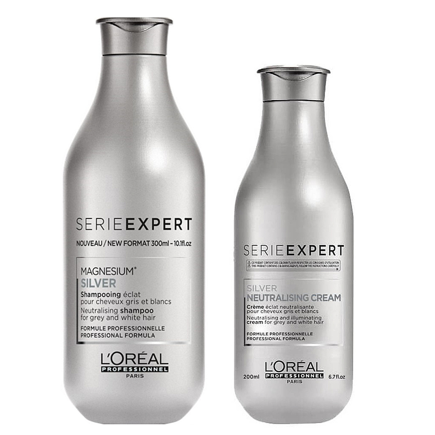 Silver | Zestaw do włosów siwych lub rozjaśnionych: szampon 300ml + odżywka 200ml