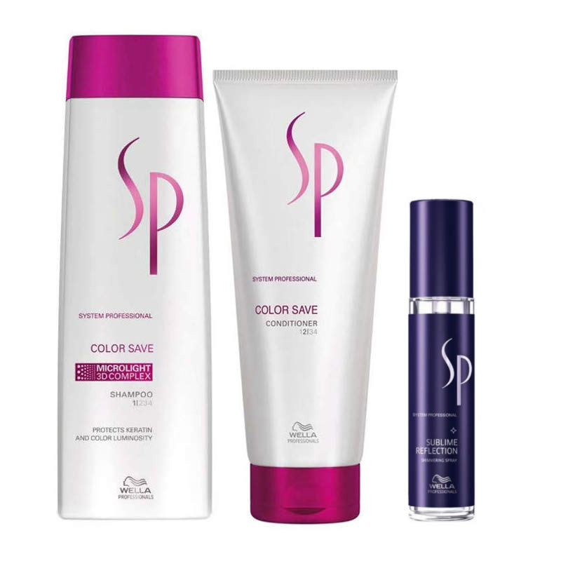 SP Color Save | Zestaw do włosów farbowanych: szampon 250ml + odżywka 200ml + spray nabłyszczający 40ml