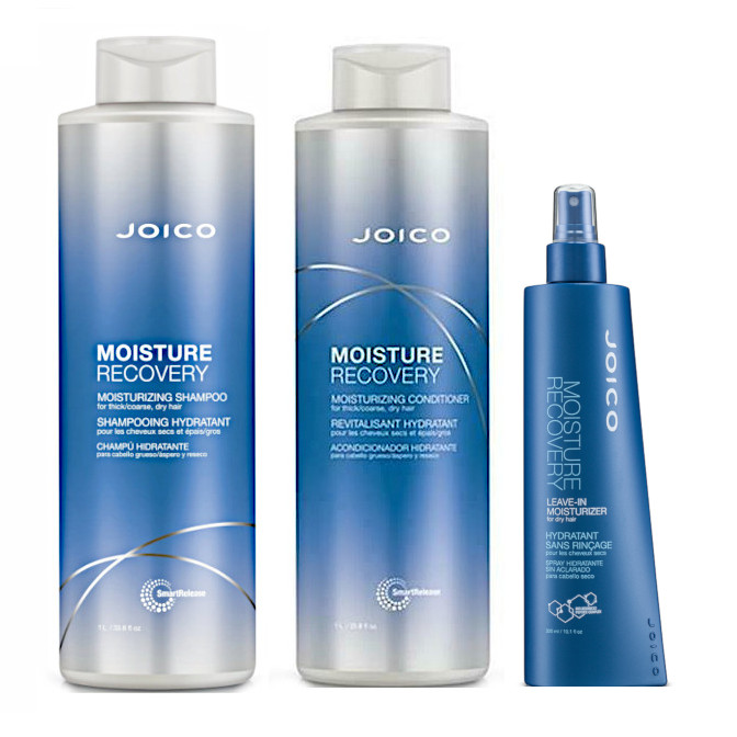 Moisture Recovery | Zestaw do włosów suchych: szampon 1000ml + odżywka 1000ml + spray nawilżający 300ml