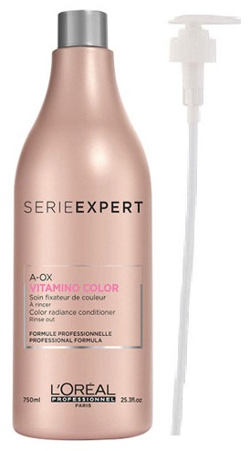 Vitamino Color A-OX | Zestaw: odżywka do włosów farbowanych 750ml + POMPKA