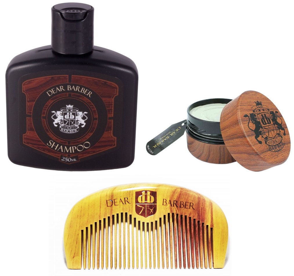 Shampoo and Mattifier | Zestaw do pielęgnacji włosów i brody: szampon do włosów i brody 250ml + matowa pasta do stylizacji 100ml + grzebień do brody i wąsów