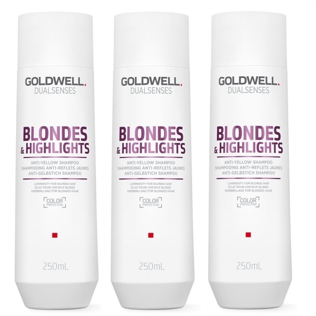 DualSenses Blondes and Highlights | Zestaw: szampon do włosów blond 3x250ml