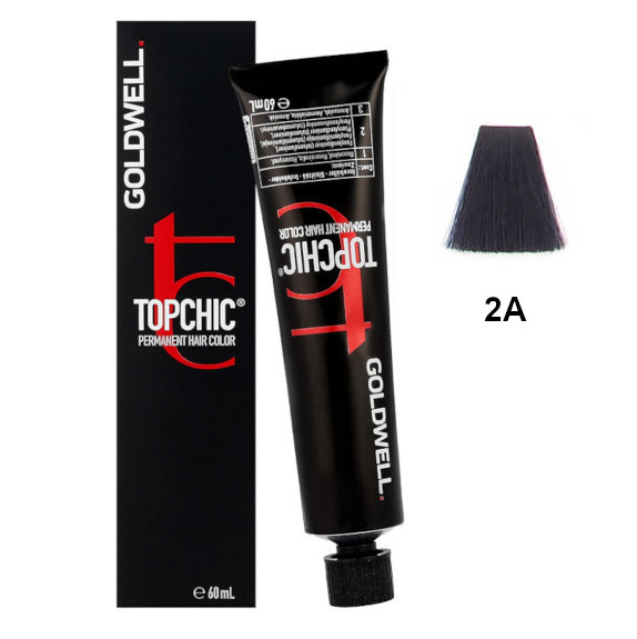 Topchic 2A | Trwała farba do włosów - kolor: popielata czerń 60ml