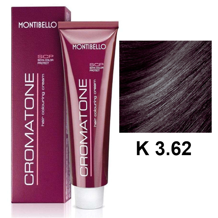 Cromatone K | Trwała farba do włosów - kolor K 3.62 perłowy kasztanowy ciemny brąz 60ml