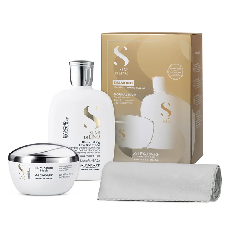 SDL Diamond | Zestaw nawilżający: szampon 250ml + maska 200ml + ręcznik