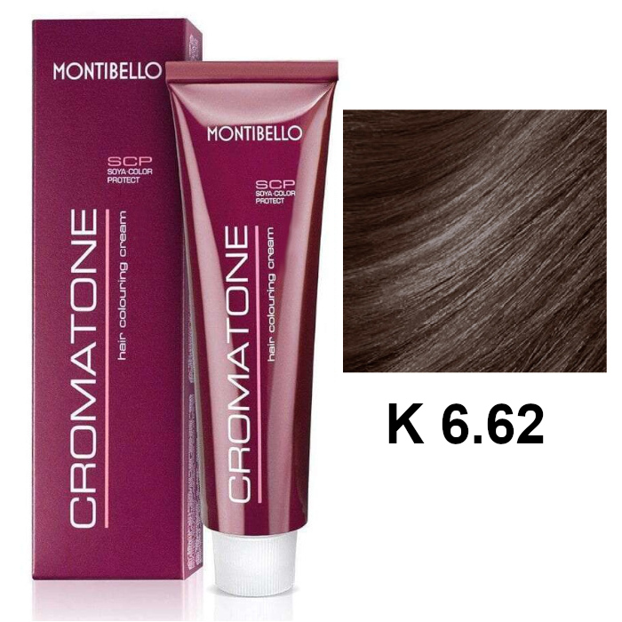 Cromatone K | Trwała farba do włosów - kolor K 6.62 perłowy kasztanowy ciemny blond 60ml
