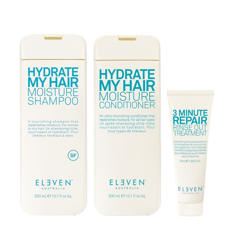 Hydrate My Hair | Zestaw nawilżający: szampon 300ml + odżywka 300ml + kuracja 50ml