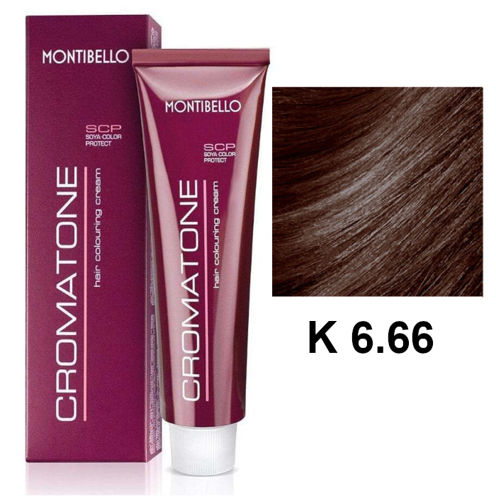 Cromatone K | Trwała farba do włosów - kolor K 6.66 intensywny kasztanowy ciemny blond 60ml