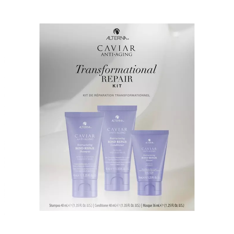 Caviar Bond Repair Trasformational Repair Kit | Zestaw regenerujący: szampon 40ml + odżywka 40ml + maska 36ml