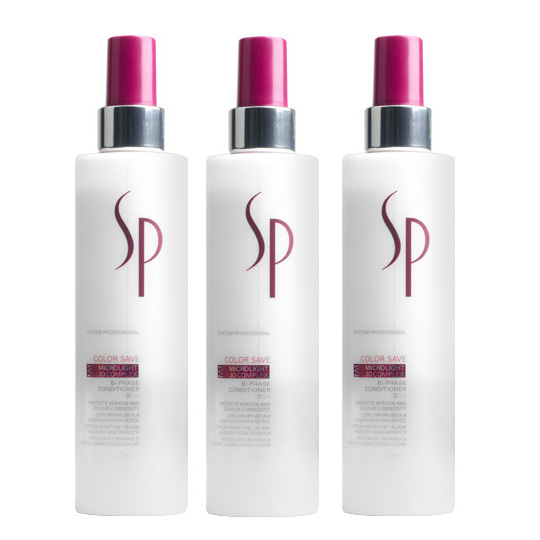 SP Color Save Bi-Phase | Zestaw: odżywka dwufazowa do włosów farbowanych 3x185ml