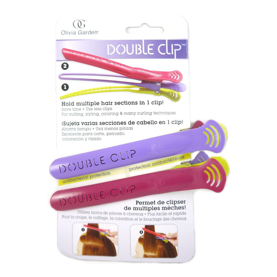 Double Clip | Podwójne klipsy do włosów 2 szt. (duże, kolorowe)