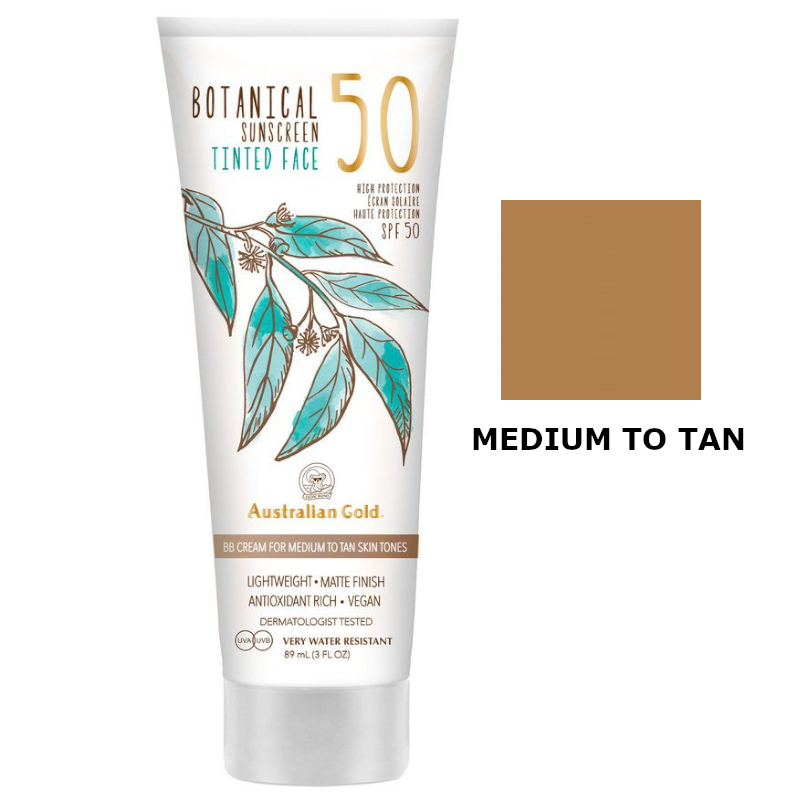 SPF50 Botanical Tinted Face | Przeciwsłoneczny krem BB do twarzy - Medium to Tan 89ml