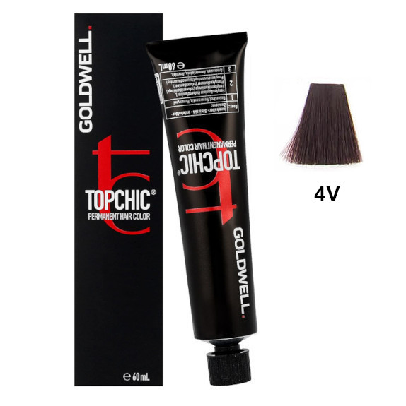 Topchic 4V | Trwała farba do włosów - kolor: fioletowy średni brąz 60ml
