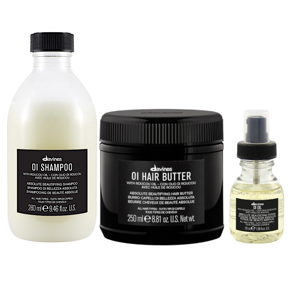 OI Oil | Zestaw do każdego rodzaju włosów: szampon 280ml + masło do włosów 250ml + olejek 50ml