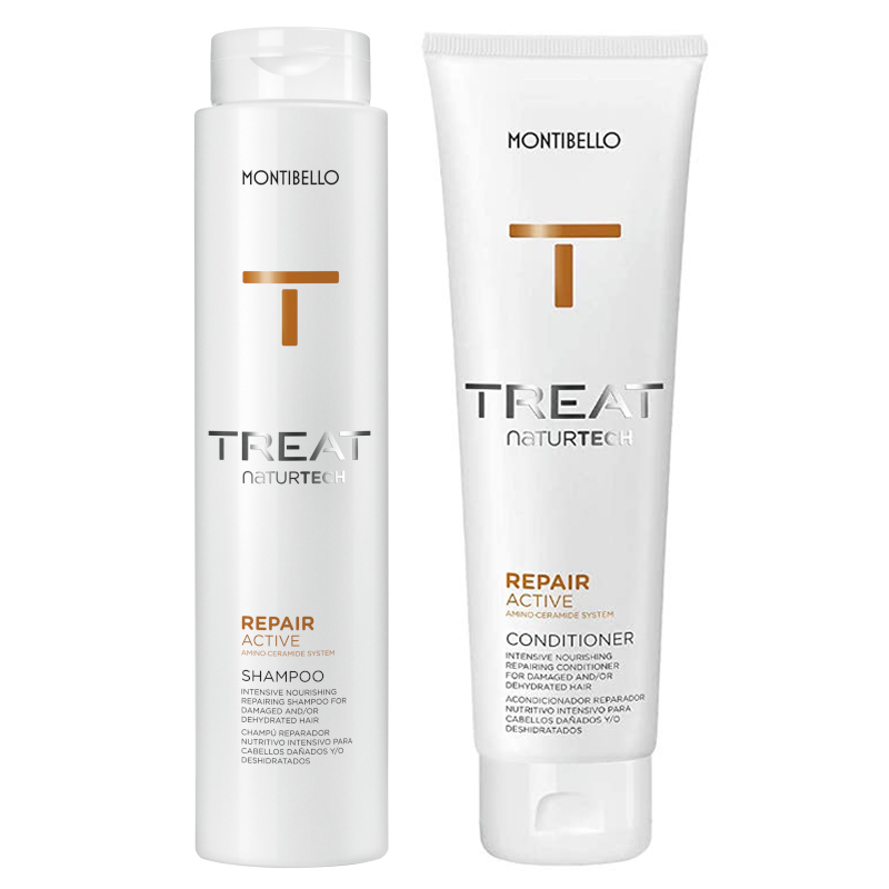 Montibello Treat Naturtech Repair | Zestaw do włosów zniszczonych: szampon 300ml + odżywka 150ml