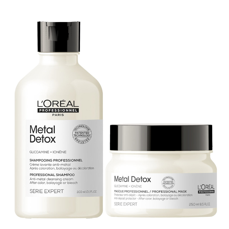 Metal Detox | Zestaw: szampon neutralizujący metale do stosowania po farbowaniu 300ml + maska 250ml 