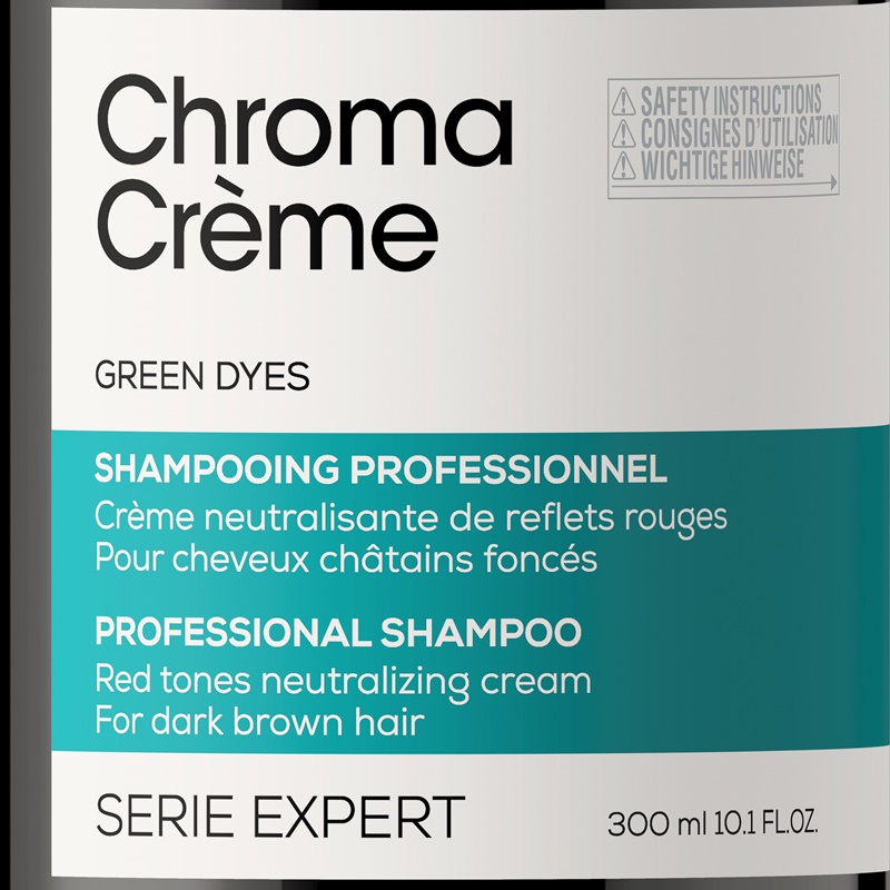 Chroma Creme Matte | Szampon odświeżający kolor do włosów ciemnobrązowych i czarnych - zielony 300ml