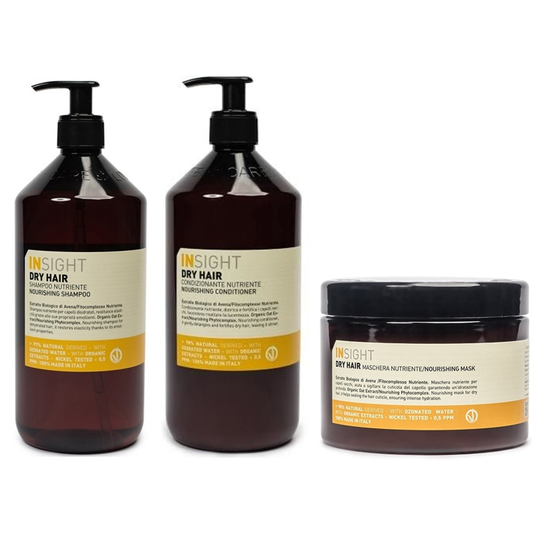 Dry Hair | Zestaw nawilżający do włosów suchych: szampon 900ml + odżywka 900ml + maska 500ml