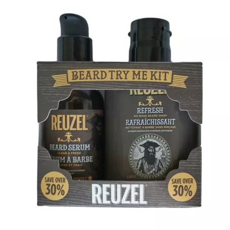 Try Me Kit Beard Clean and Fresh | Zestaw do pielęgnacji zarostu dla mężczyzn: płyn do mycia brody 100ml + serum do brody 50g