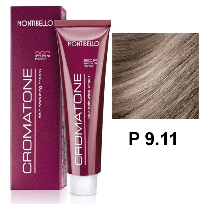 Cromatone P | Trwała farba do włosów - kolor P 9.11 intensywny popielaty bardzo jasny blond 60ml