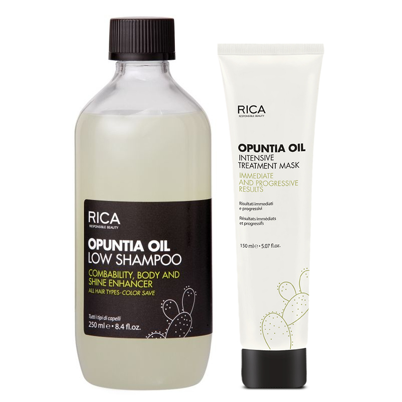 Opuntia Oil | Zestaw pielęgnujący do włosów: szampon 250ml + maska odżywcza i regenerująca 150ml