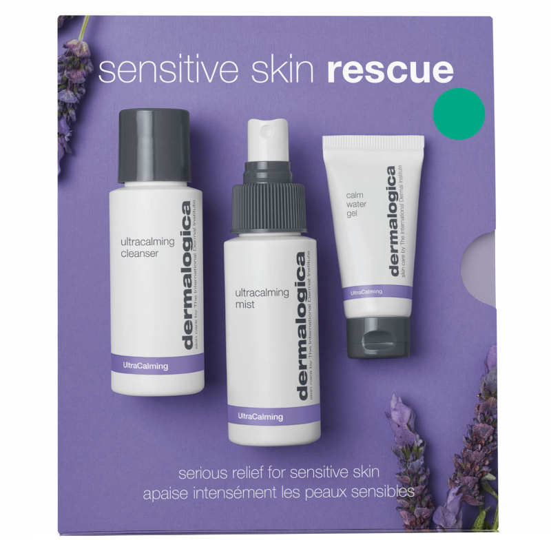 Sensitive Skin Rescue Set | Minizestaw do cery wrażliwej: żel oczyszczający 50ml + mgiełka kojąco-nawilżająca 15ml + lekki żel nawilżający 15ml