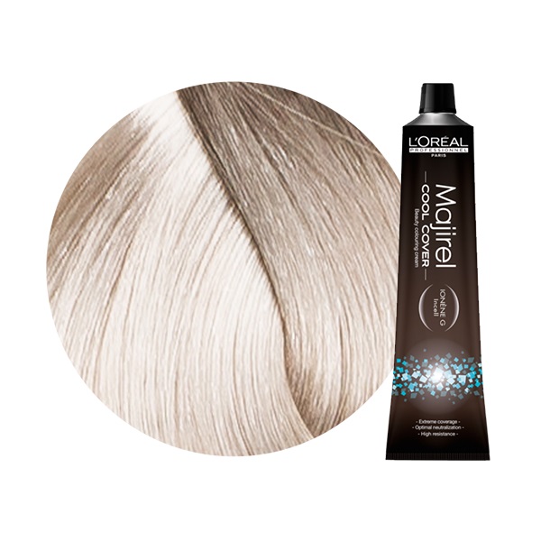 Majirel Cool Cover | Trwała farba do włosów o chłodnych odcieniach - kolor 10.1 bardzo bardzo jasny blond popielaty 50ml
