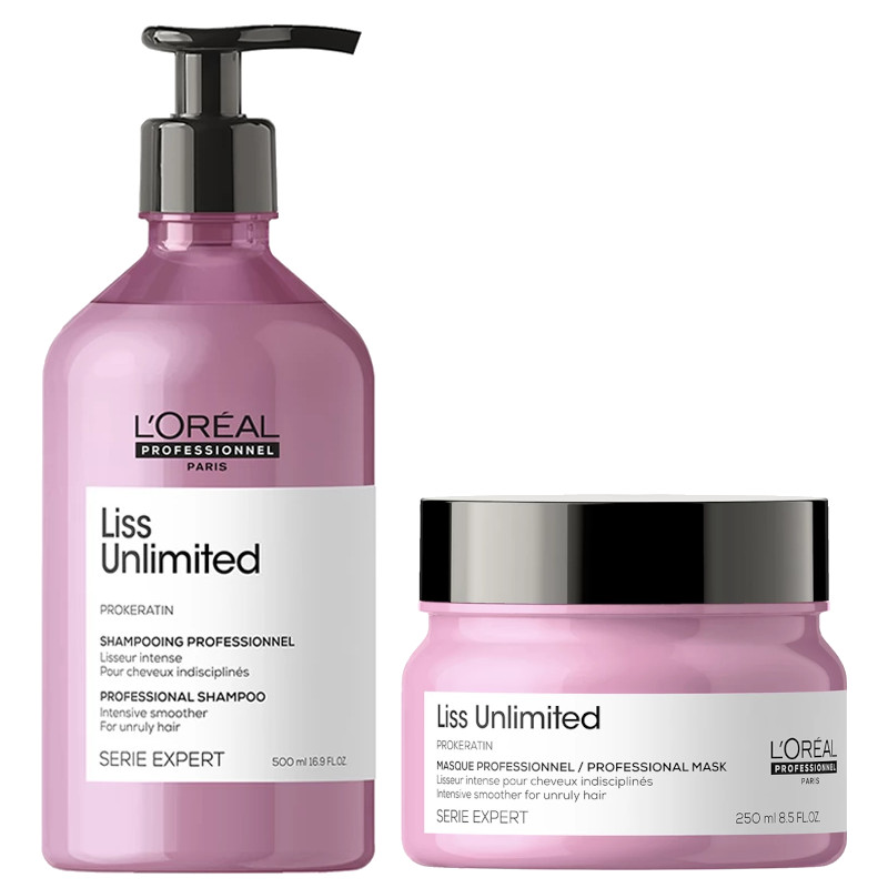Liss Unlimited | Zestaw wygładzający do włosów: szampon 500ml + maska 250ml