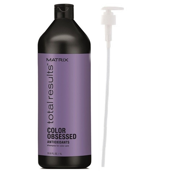 Total Results Color Obsessed | Zestaw: szampon do włosów farbowanych 1000ml + pompka