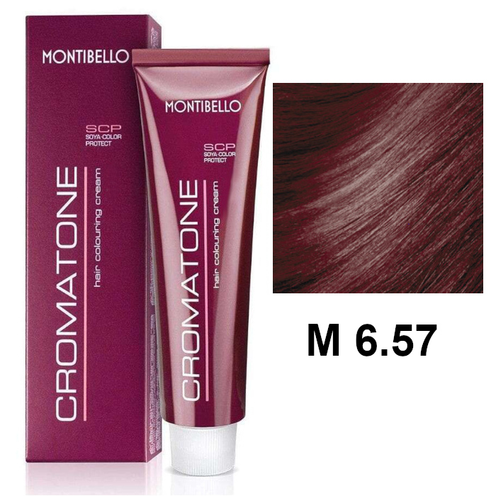Cromatone M | Trwała farba do włosów - kolor M 6.57 czerwony mahoniowy ciemny blond 60ml