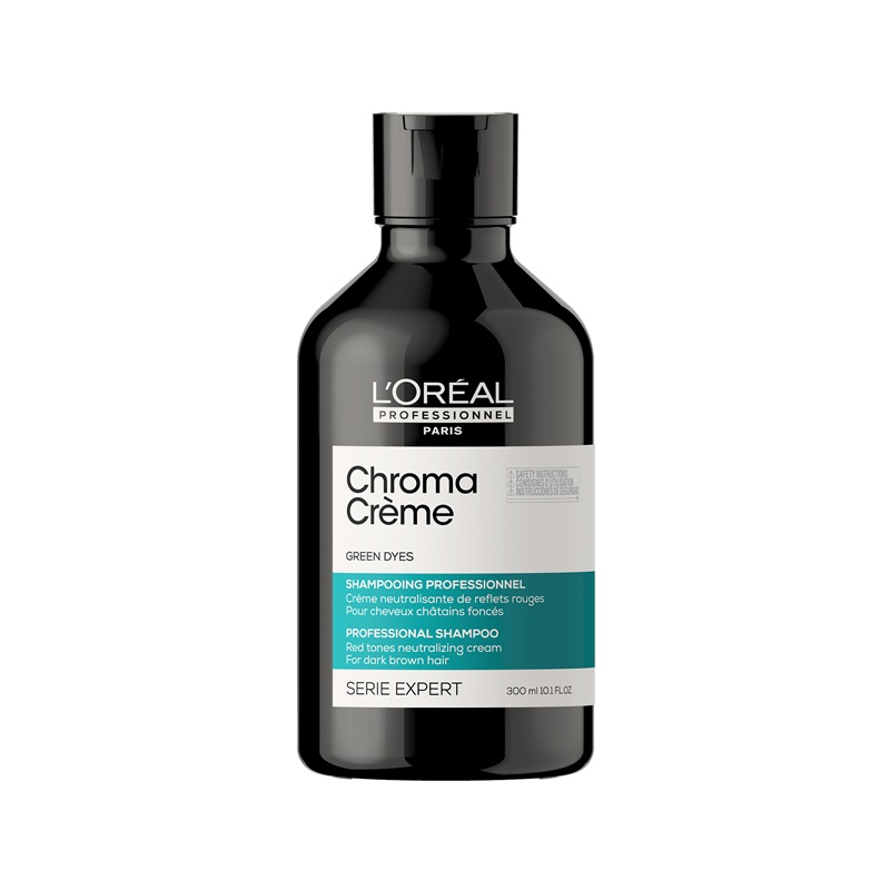 Chroma Creme Matte | Szampon odświeżający kolor do włosów ciemnobrązowych i czarnych - zielony 300ml