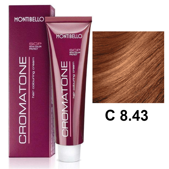 Cromatone C | Trwała farba do włosów - kolor C 8.43 złoty miedziany jasny blond 60ml