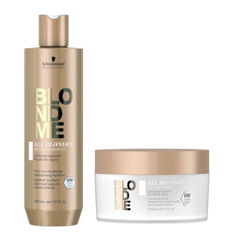 BlondeMe All Blondes Detox | Zestaw do włosów blond: szampon 300ml + maska 200ml