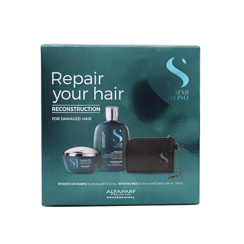 Repair Your Hair | Zestaw regenerujący: szampon 250ml + maska 200ml + portfelik