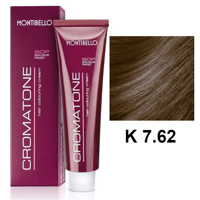 Cromatone K | Trwała farba do włosów - kolor K 7.62 perłowy kasztanowy blond 60ml