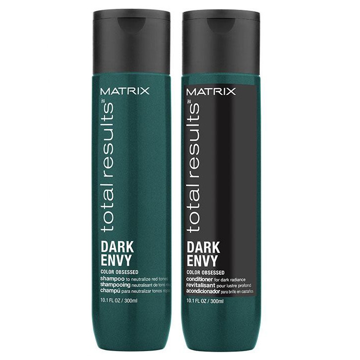 Total Results Dark Envy | Zestaw neutralizujący czerwone odcienie na włosach czarnych i brązowych: szampon 300ml + odżywka 300ml
