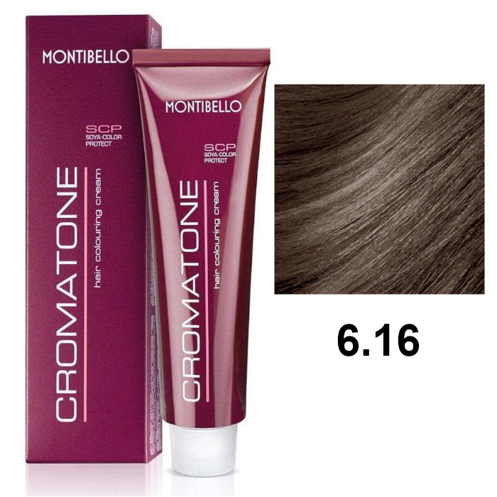 Cromatone | Trwała farba do włosów - kolor 6.16 kasztanowy popielaty ciemny blond 60ml