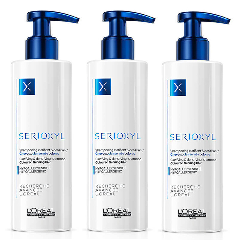 Serioxyl Shampoo 2 Coloured Hair | Zestaw: szampon zagęszczający do włosów farbowanych 3x250ml