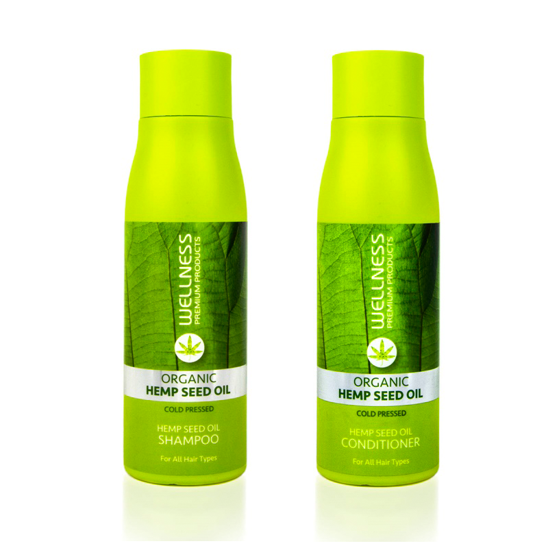 Hemp Seed Oil | Wzmacniający zestaw do włosów cienkich i lekko kręconych: szampon 500ml + odżywka 500ml