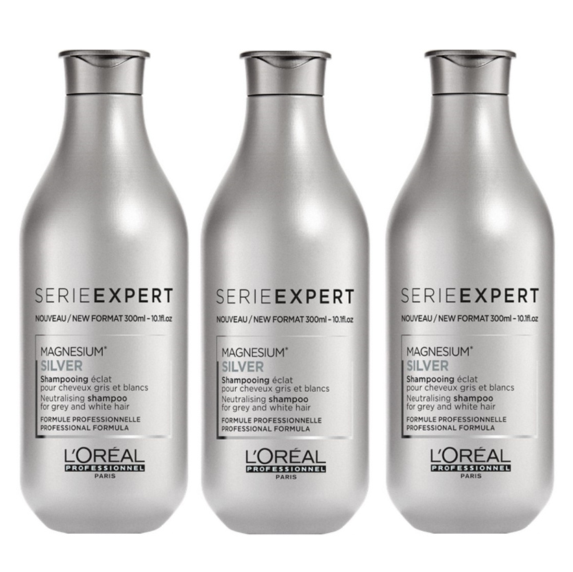Silver | Zestaw: szampon do włosów siwych lub rozjaśnionych 3x300ml