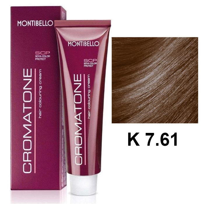 Cromatone K | Trwała farba do włosów - kolor K 7.61 popielaty kasztanowy blond 60ml