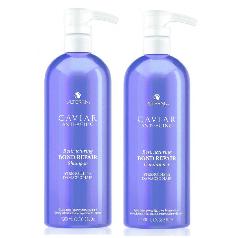 Caviar Restructuring Bond Repair | Zestaw do włosów zniszczonych: szampon 1000ml + odżywka 1000ml