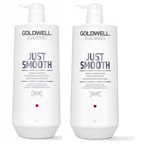 DS Just Smooth | Zestaw do włosów niesfornych: szampon 1000ml + odżywka 1000ml